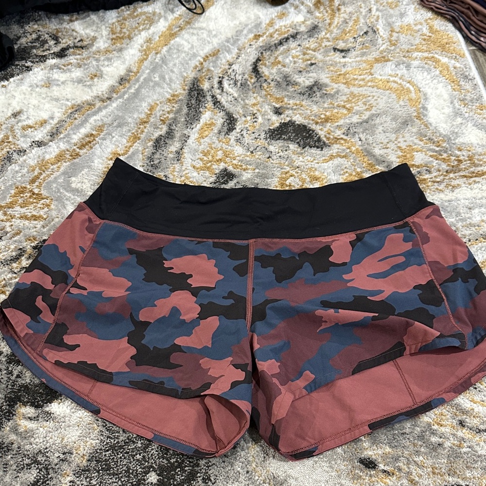 lululemon athletica Black and Pink Camo Women's Athletic Shorts